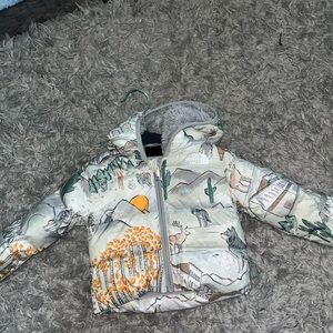The North Face Kids' Nature Print Jacket - Green and Orange